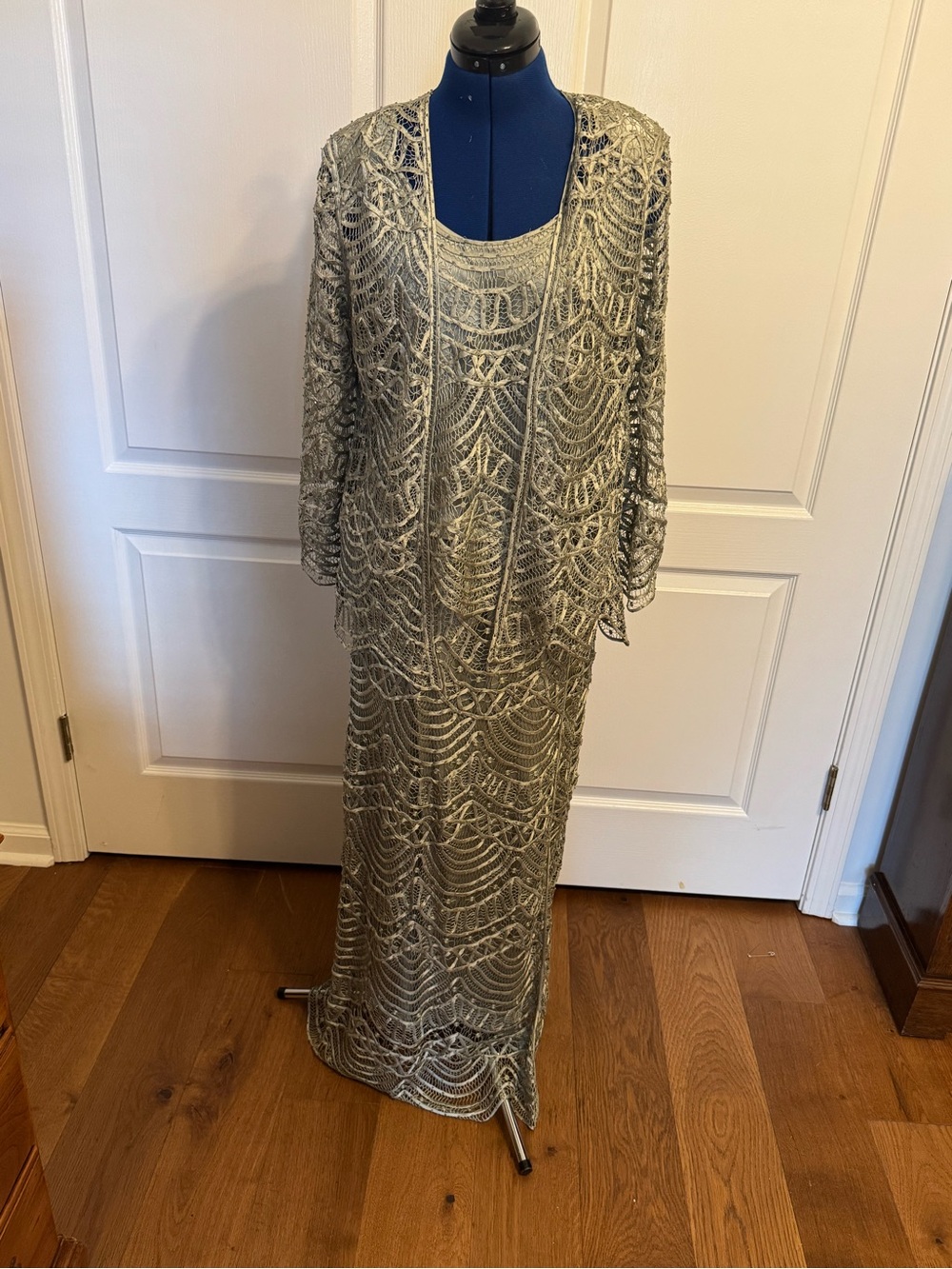 Soulmates 100% silk, hand crochet Dress with Matching Jacket